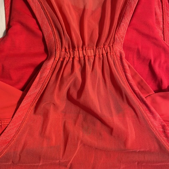 LULULEMON Work the Circuit Tank Heathered Lush Coral Built-in Bra Pink Size 6 - Picture 4 of 9
